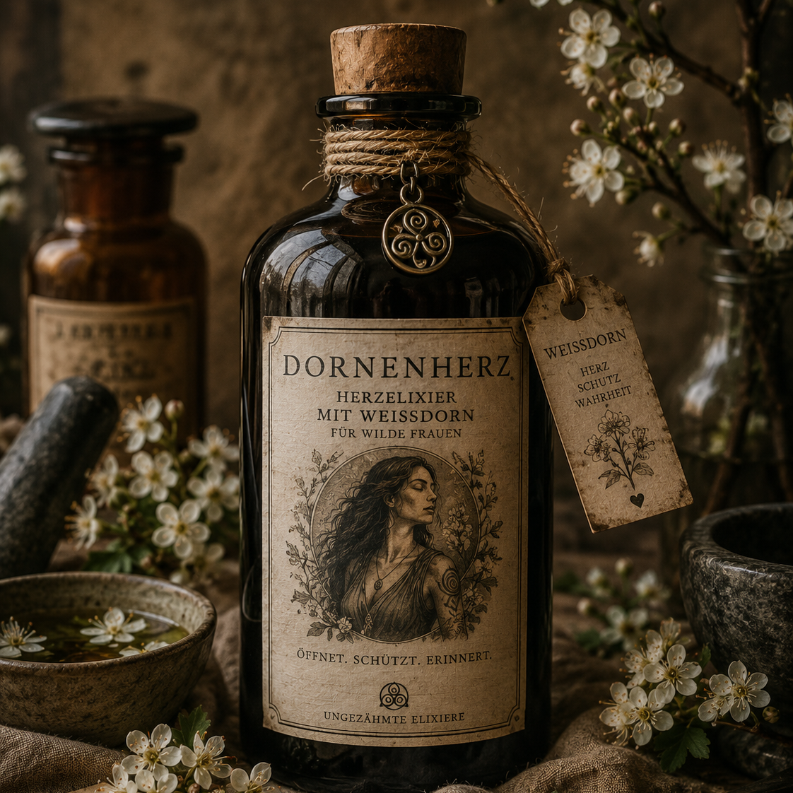 DORNENHERZ Herzelixier mit Weißdorn für wilde Frauen